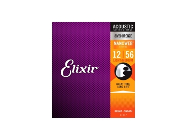 ELIXIR Saitensatz für Westerngitarre, Light/Medium, 80/20 Bronze NANOWEB®, 012-056